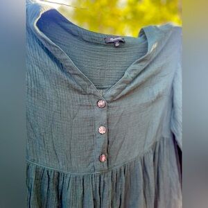 Forest Green 💯 Cotton Gauze MADEWELL Dress